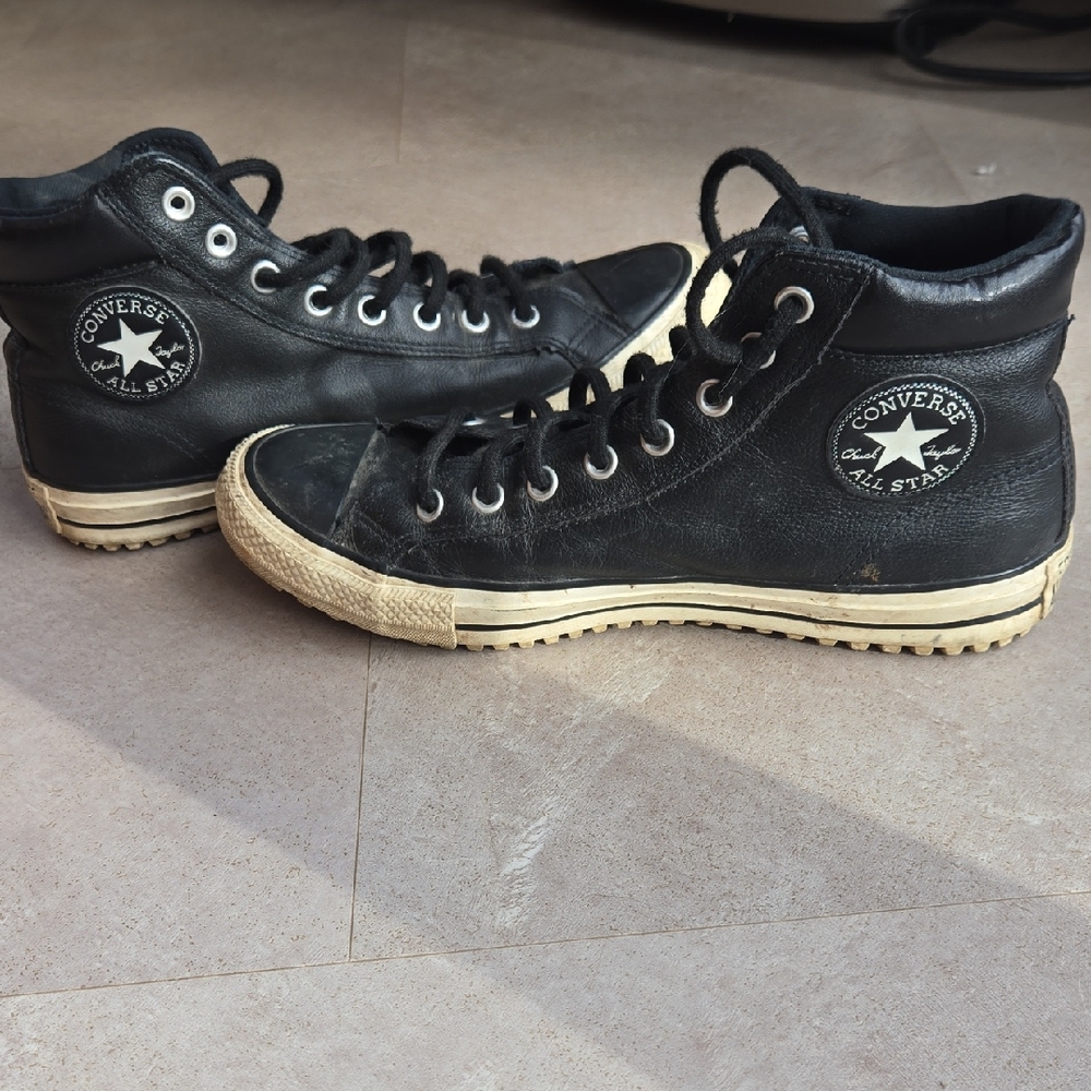 Converse Black High-Tops with White Sole